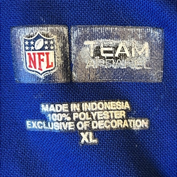 New York Giants Embroidered Short Sleeve Polo Royal Blue & Red NFL Football XL - Picture 4 of 14